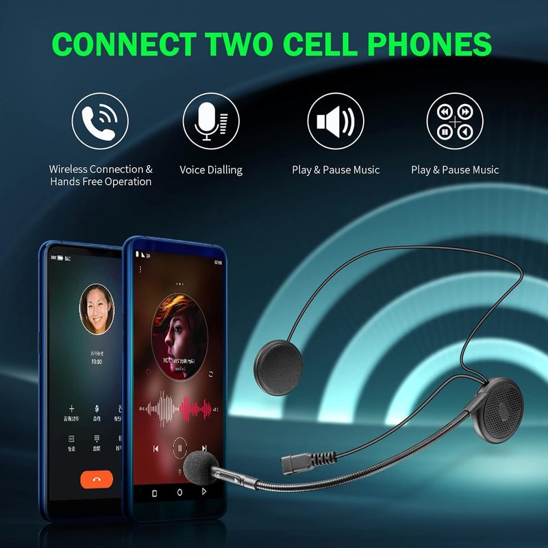 Freedconn خوذة دراجة نارية سماعة بلوتوث L1M سماعات أذن خوذة مقاومة للماء سماعة رياضية للدراجات النارية تحكم في المكالمات الموسيقية بدون استخدام اليدين 80 ساعة وقت الانتظار نظام صوت عالي - Image 5
